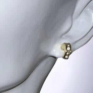 Gold Tone Crescent Sparkle Earrings